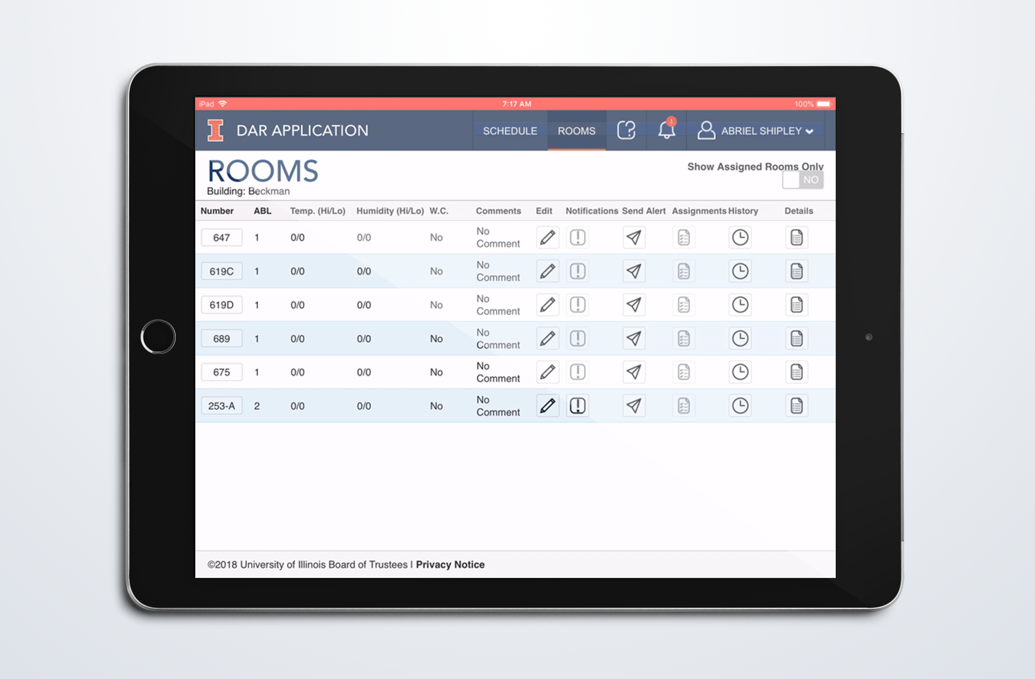 Animal Care DAR iPad Application