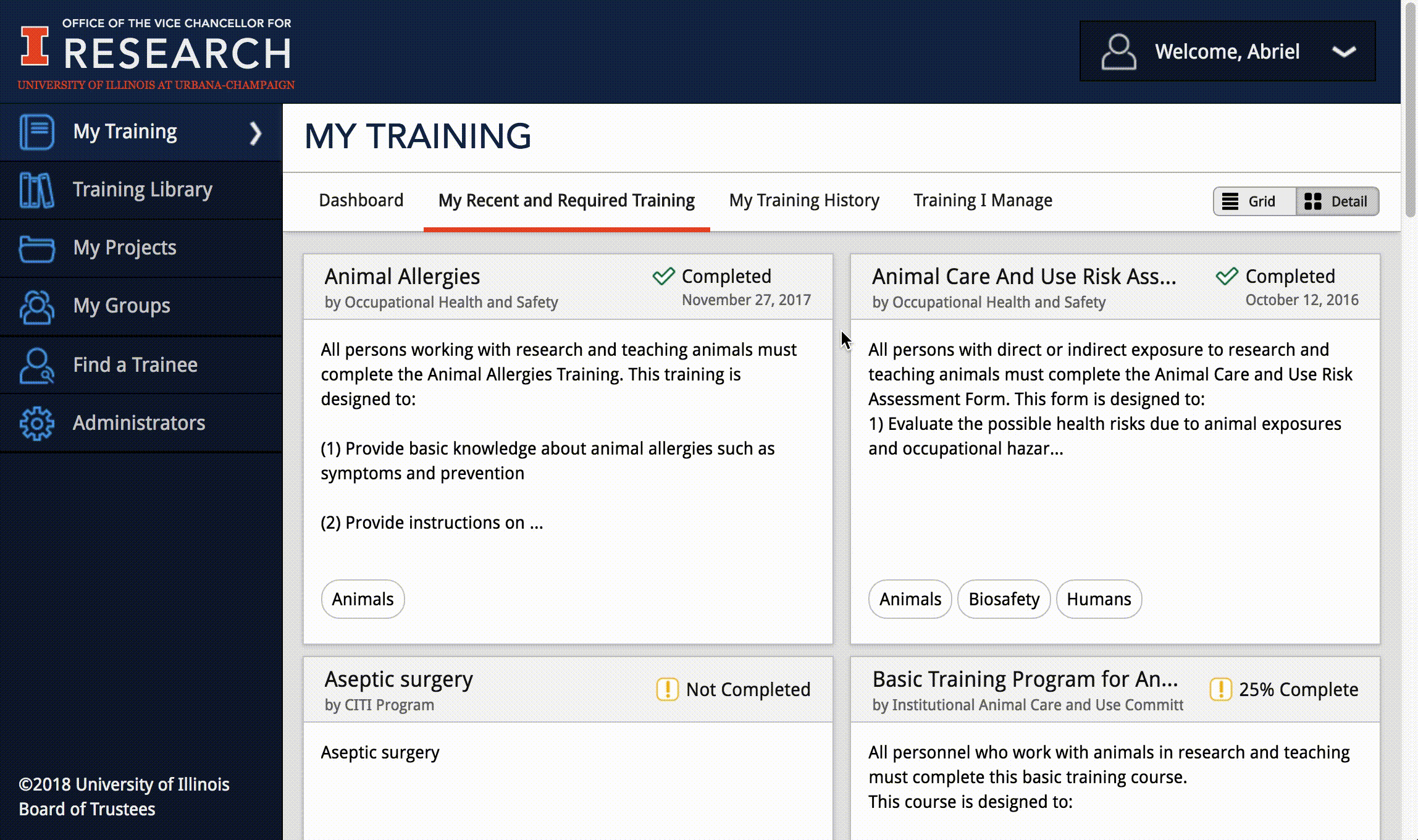 Animation of the compliance training website